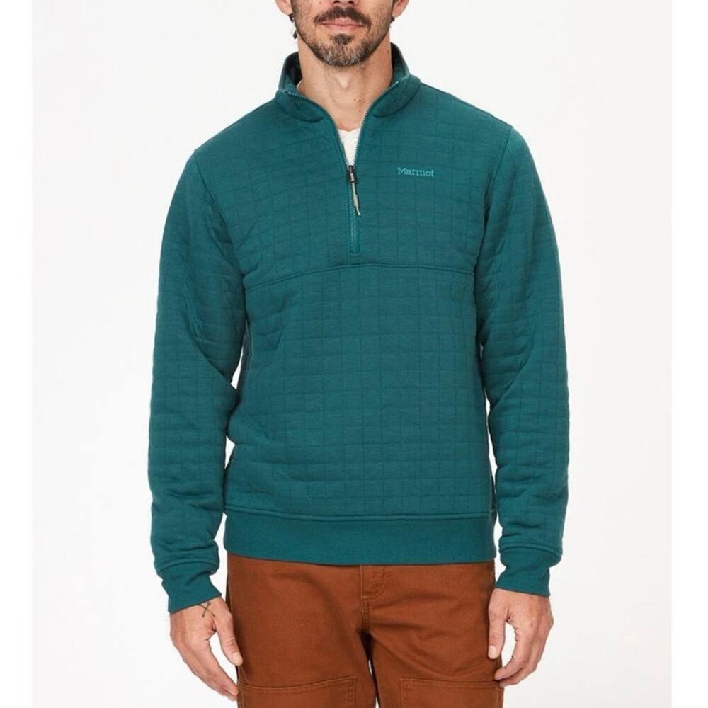 Marmot Men's Teal Half-Zip Crewneck Sweater